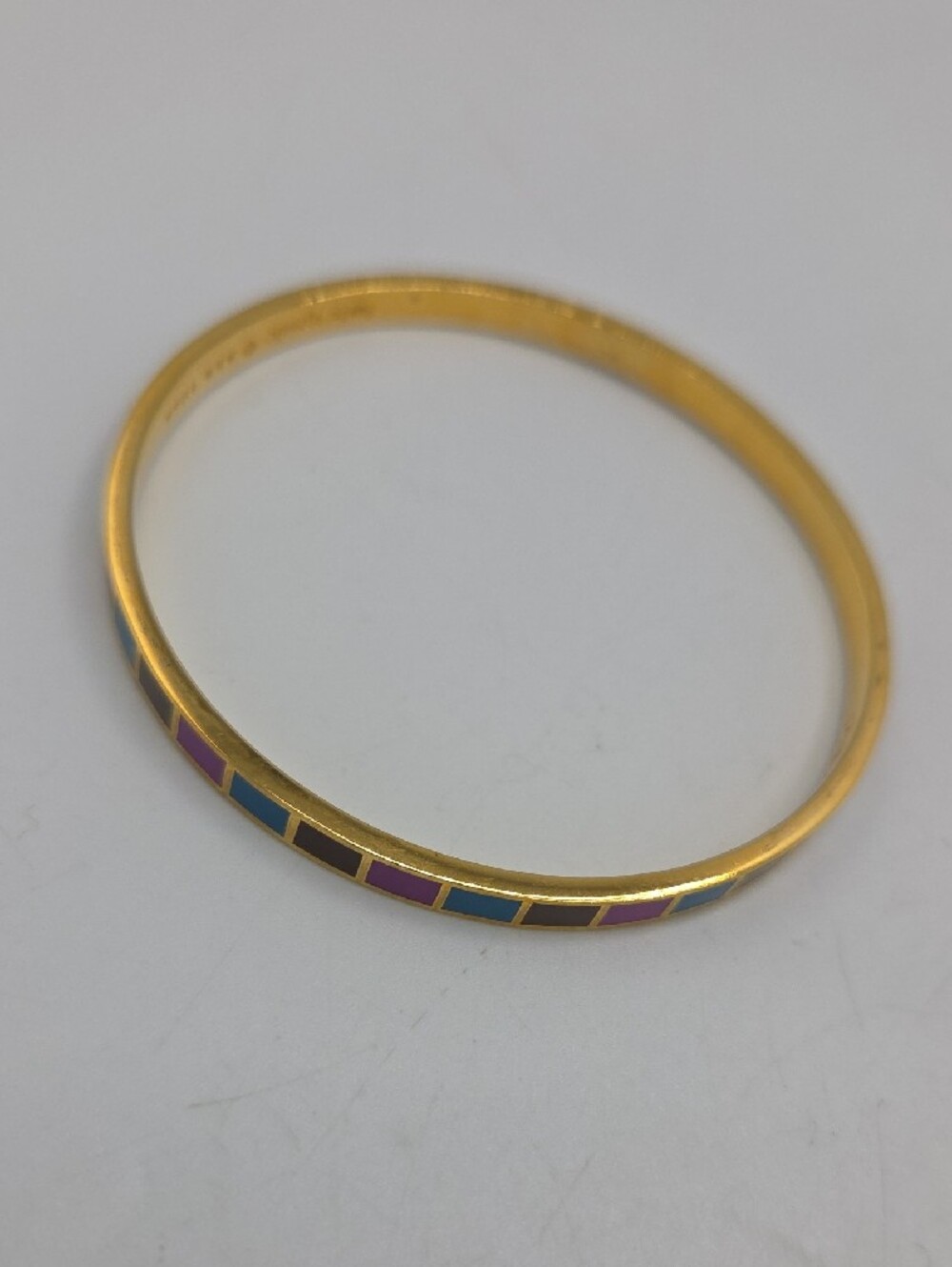 kate spade Hit Your Stride Gold-Tone Multi-Color Enamel Bangle Bracelet - Picture 2 of 6